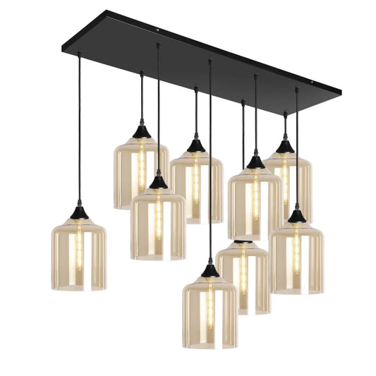Murano 9 Light Pendant Large Cylinder Shades