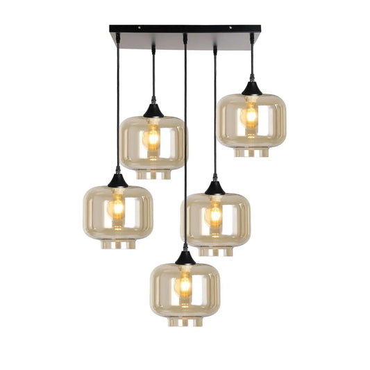 Murano 5 Light Pendant Round Shades