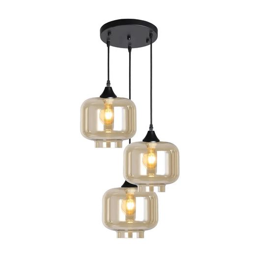 Murano 3 Light Pendant Round Shades