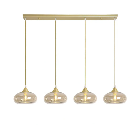 Murano 4 Light Gold Bar with Mushroom Glass shades