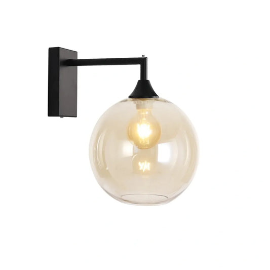 Murano Black Wall Light with Globe glass