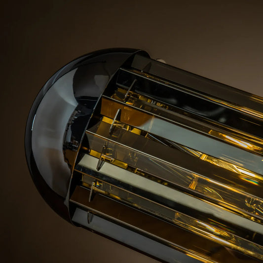 Burano Horizontal Smoke Crystal Bullet Pendant Chrome Medium