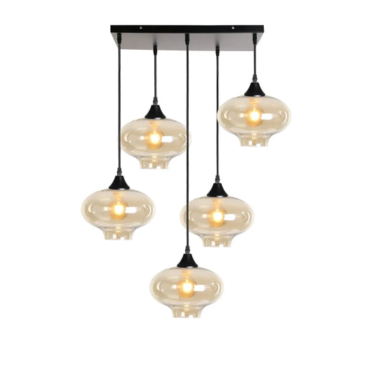Murano 5 Light Pendant Teardrop Shades