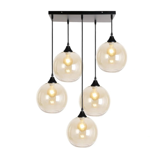 Murano 5 Light Pendant Globe Shades