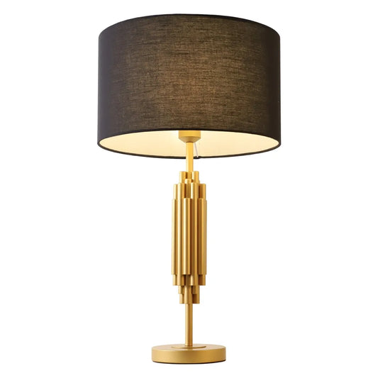 Large Random Stacked Tubular Table Lamp with shade