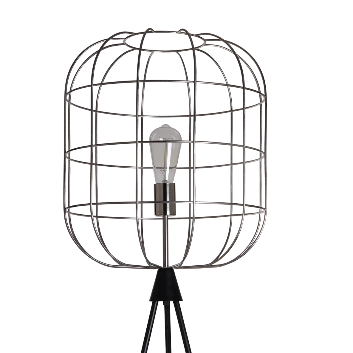 Torcello Wire Work Large Tripod Floor Lamp Satin Nickel