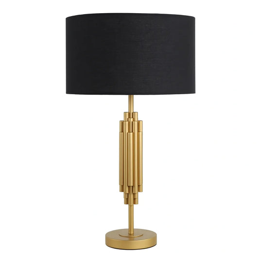 Large Random Stacked Tubular Table Lamp with shade