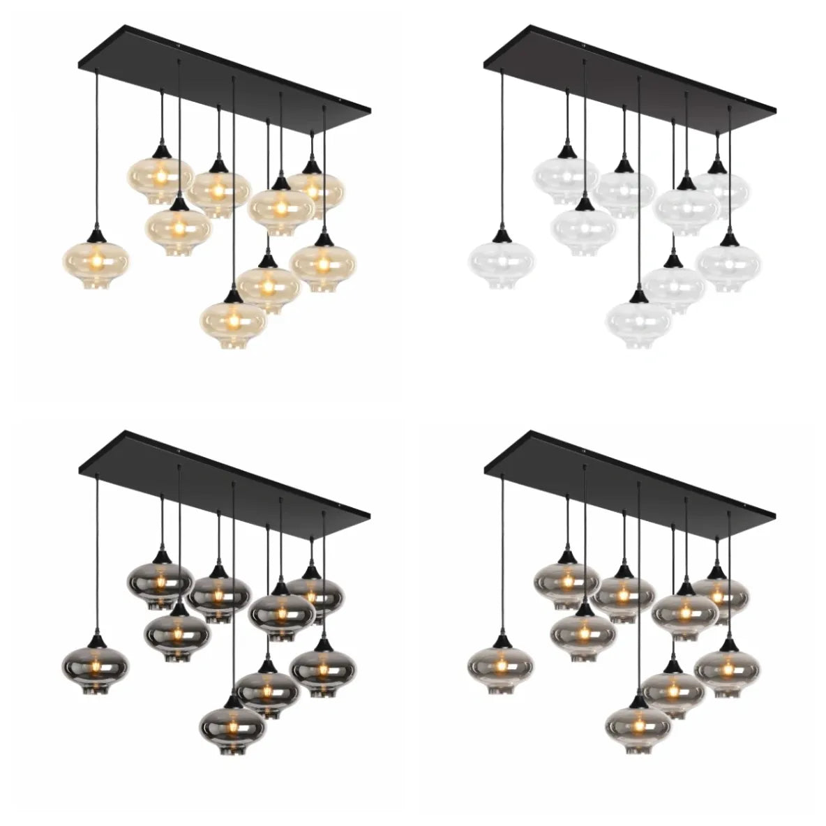 Murano 9 Light Pendant Teardrop Shades