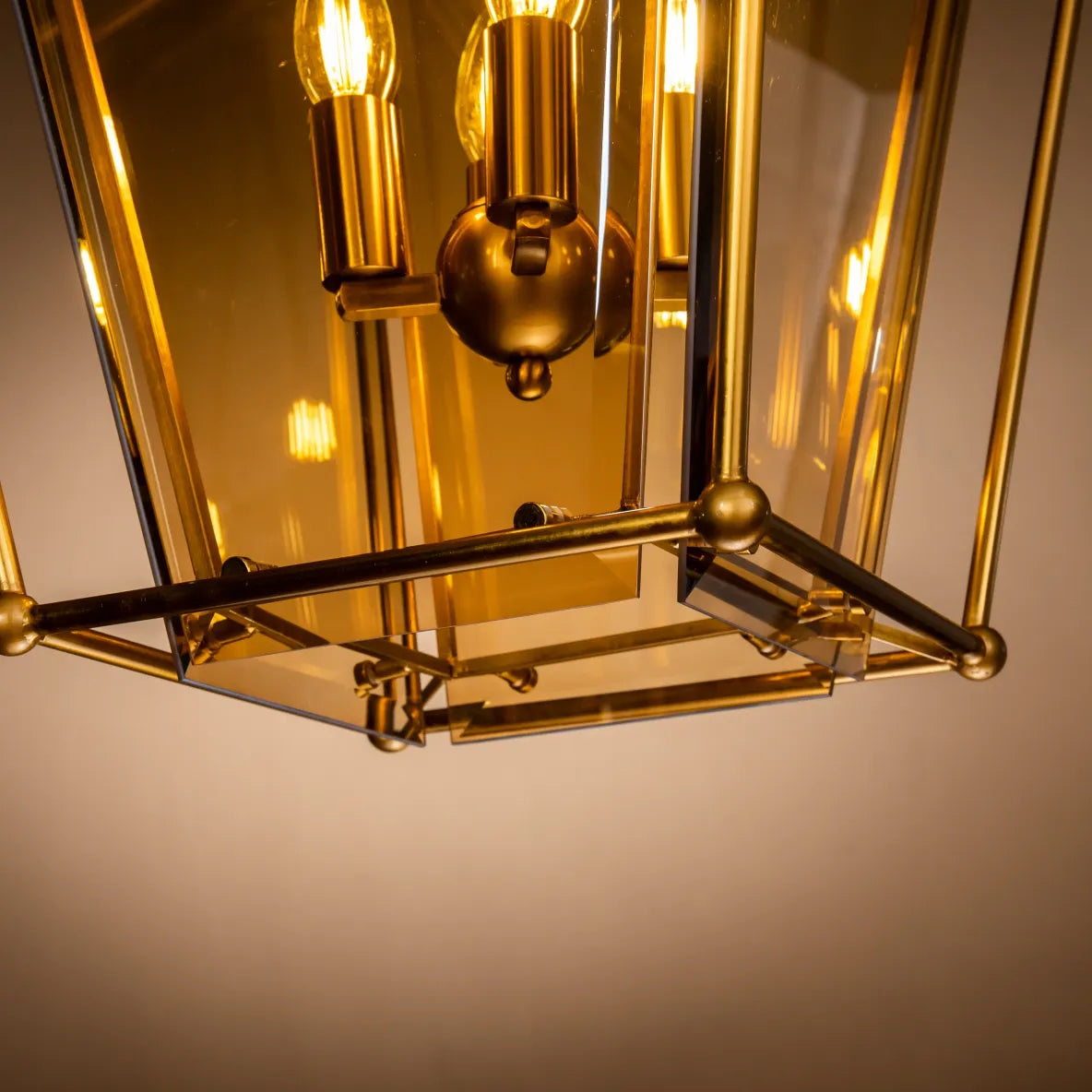 Venice 4 Light Amber Glass Lantern