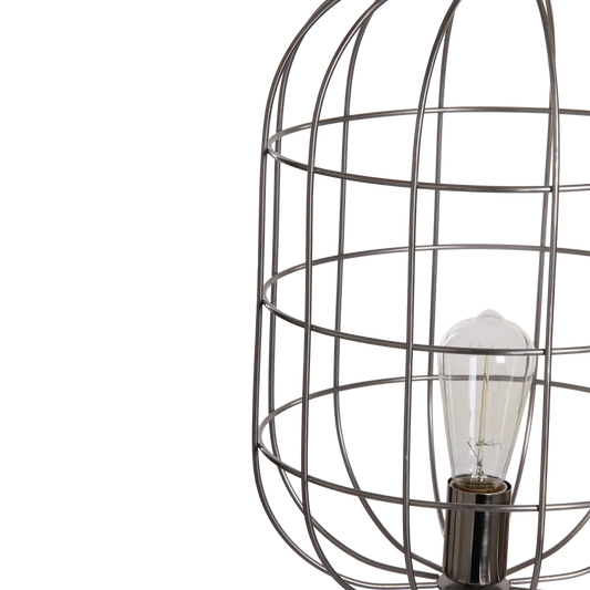 Torcello Wire Work Large Tripod Table Lamp Satin Nickel