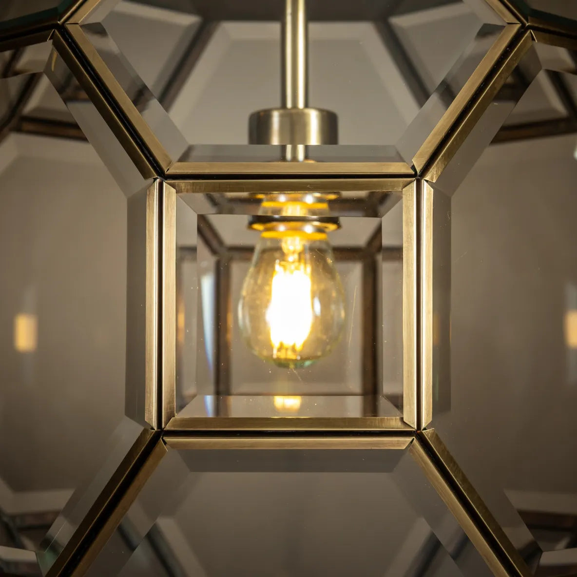 Venice Brass Hexagonal Lantern