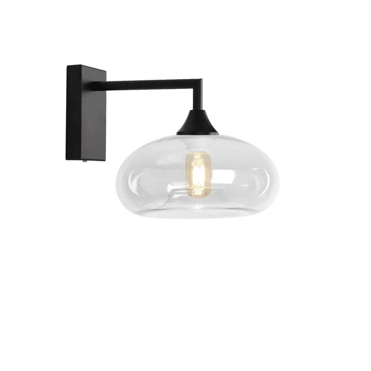 Murano Black Wall Light with Mushroom glass