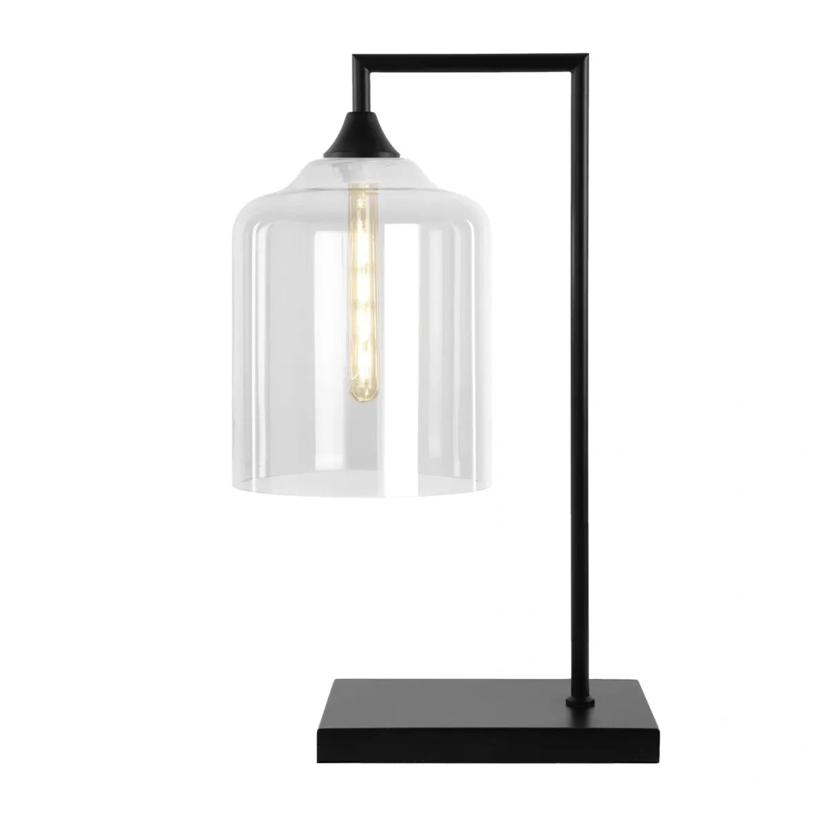 Murano Large Black Table Lamp with Glass Shade
