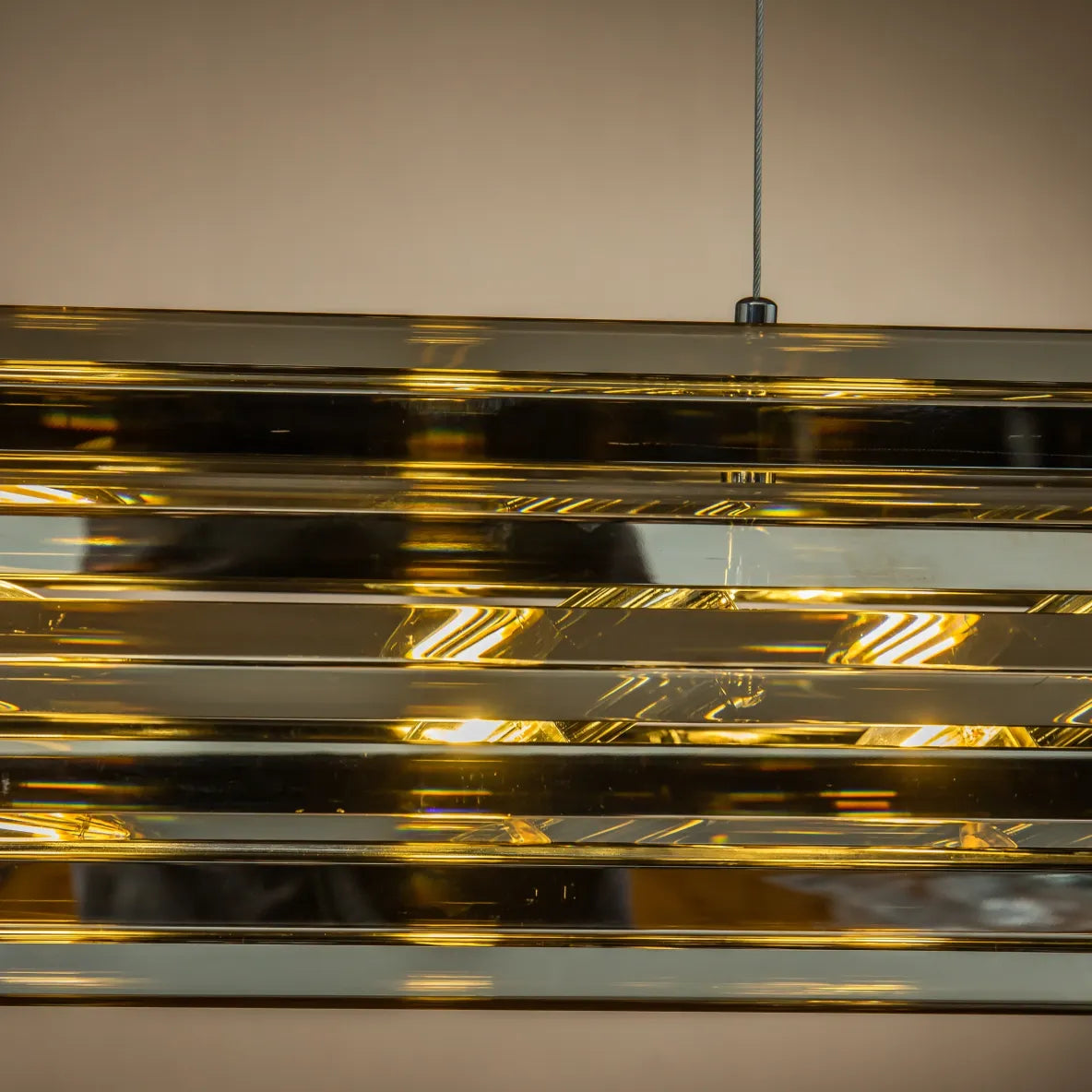 Burano Horizontal Smoke Crystal Bullet Pendant Chrome Medium