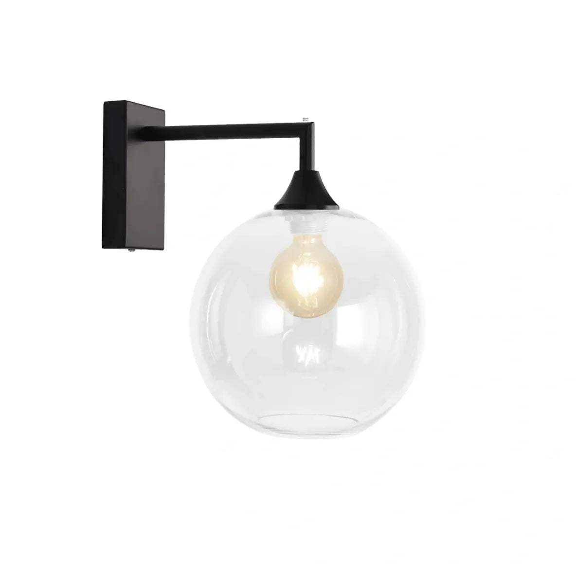 Murano Black Wall Light with Globe glass