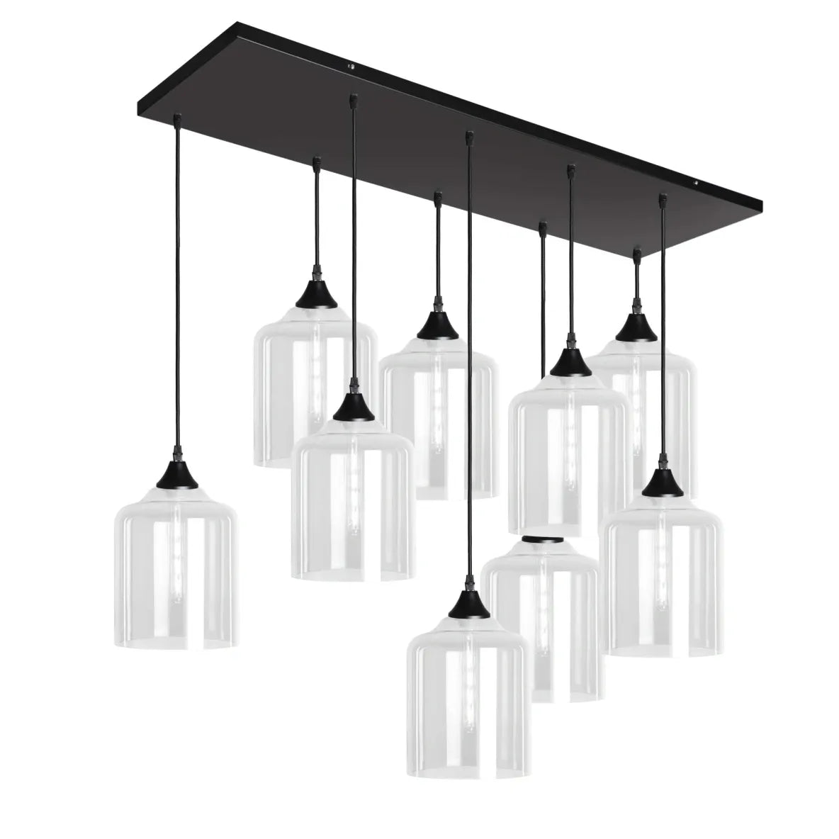Murano 9 Light Pendant Large Cylinder Shades