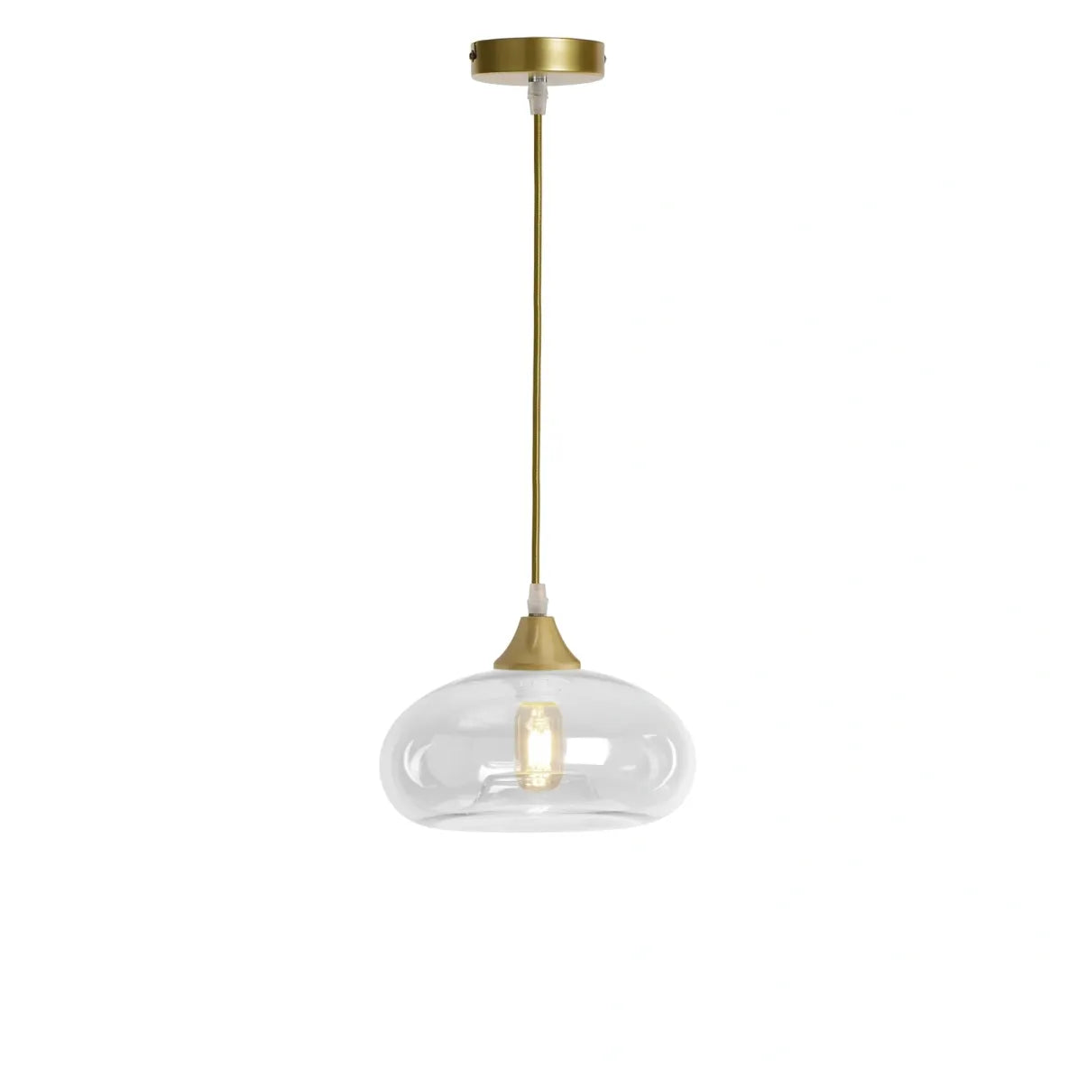Murano 1 Light Gold Pendant Mushroom Shade