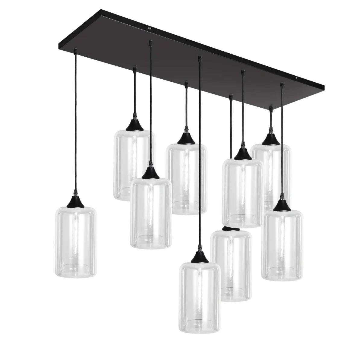 Murano 9 Light Pendant Slim Cylinder Shades