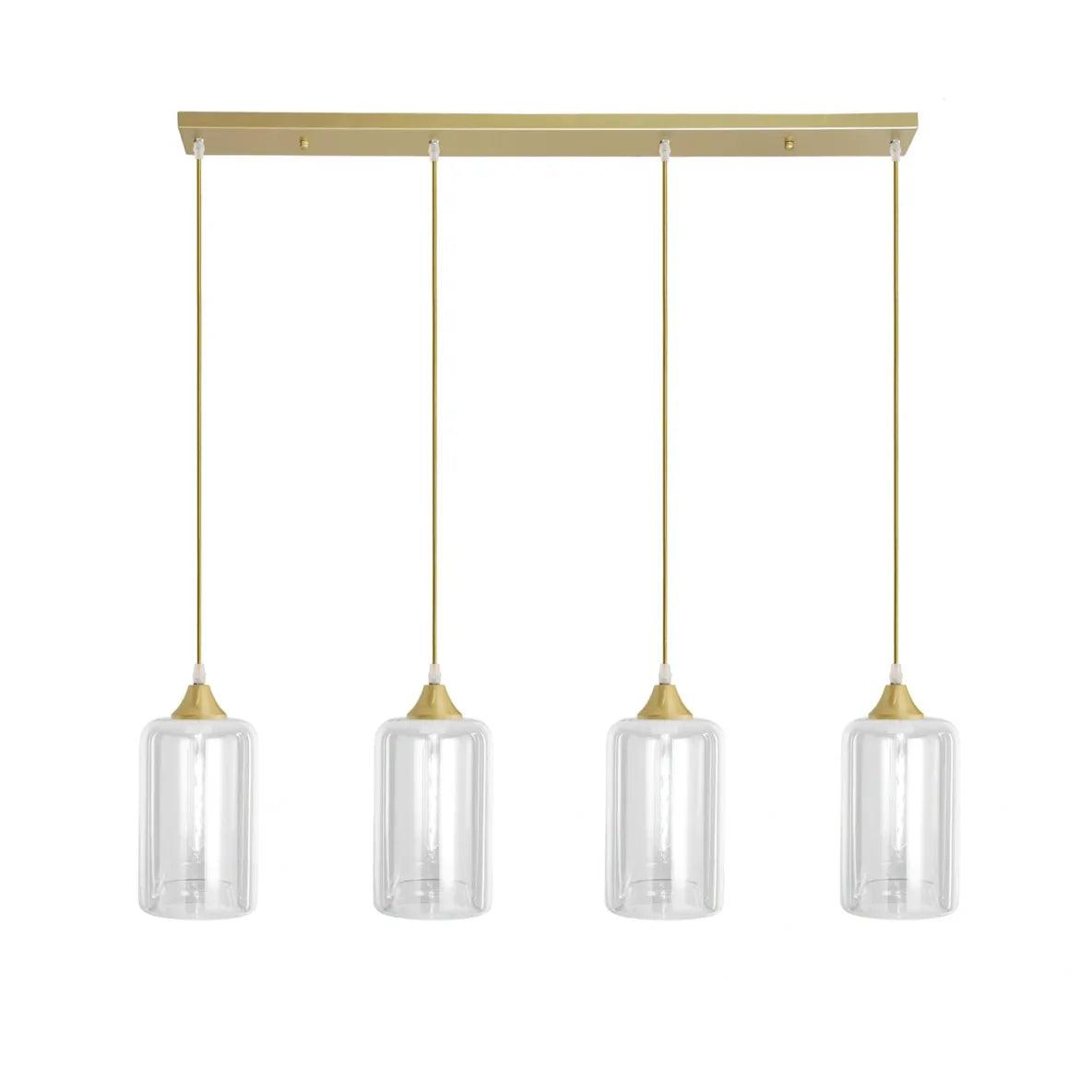 Murano 4 Light Bar Slim Cylinder Amber Glass shades