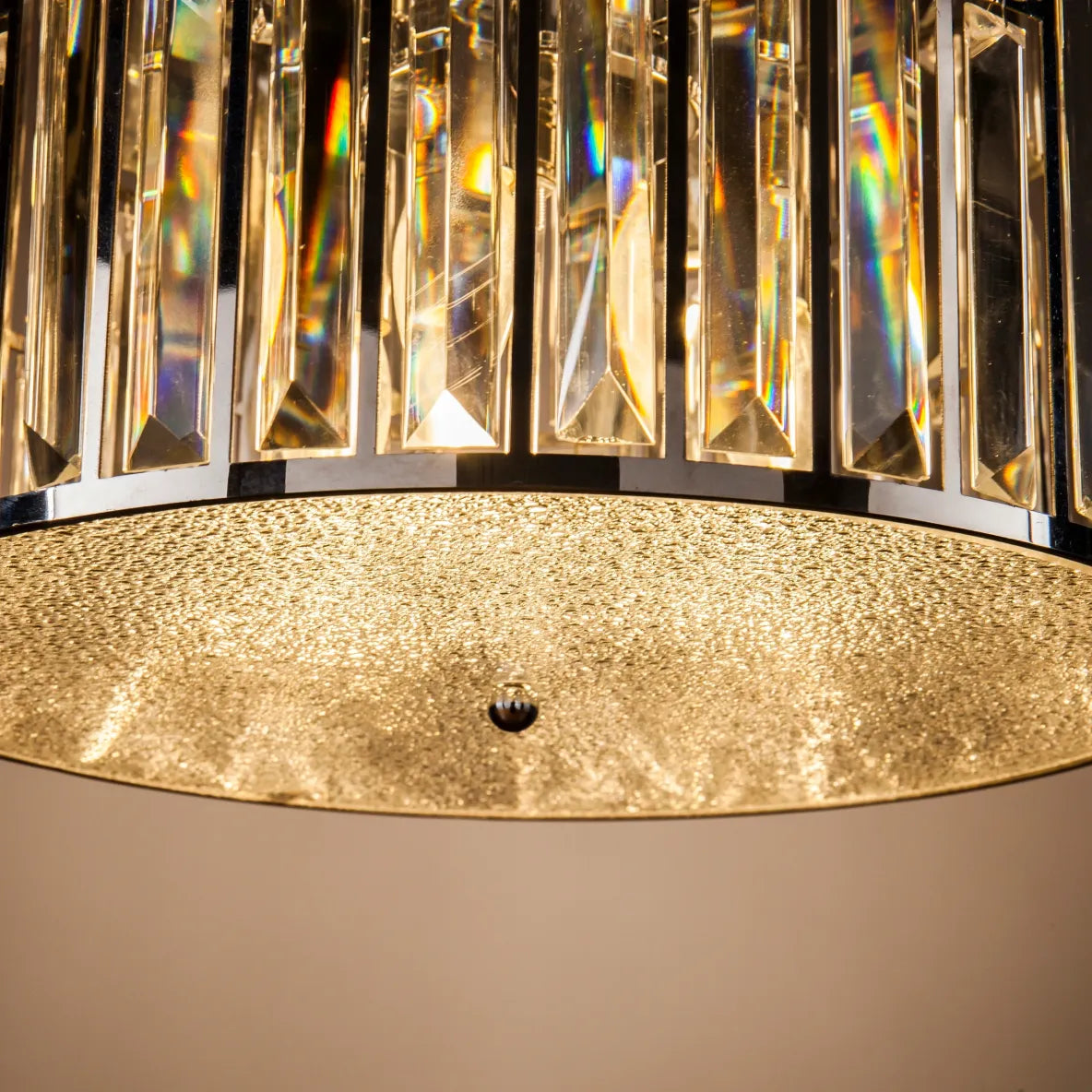 Burano Medium Crystal Drum Pendant