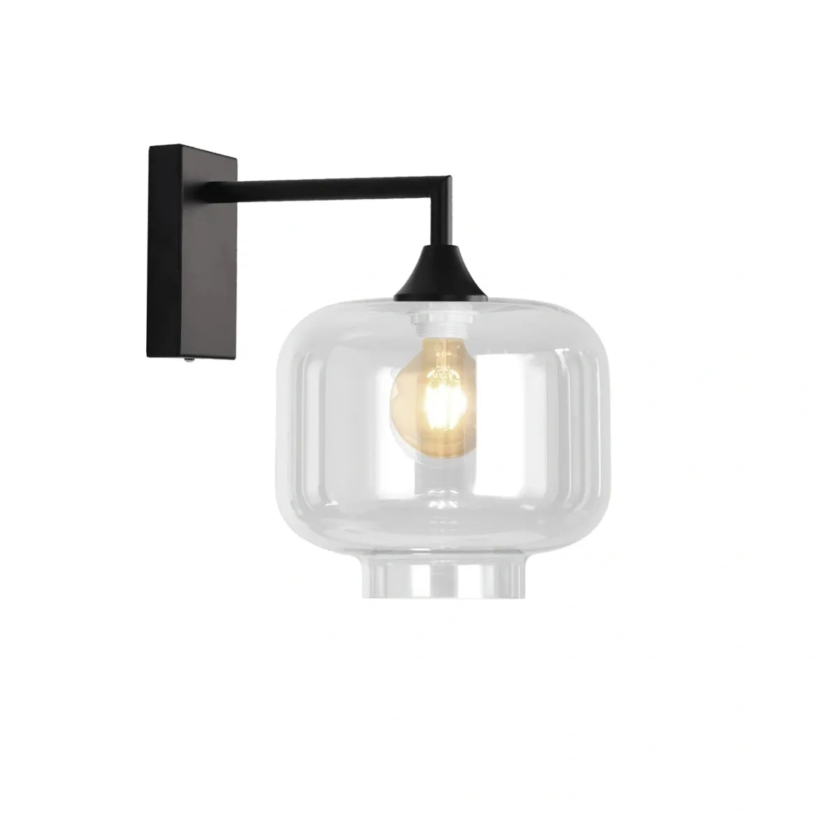 Murano Black Wall Light with Round glass