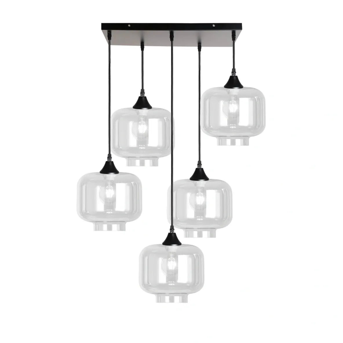 Murano 5 Light Pendant Round Shades