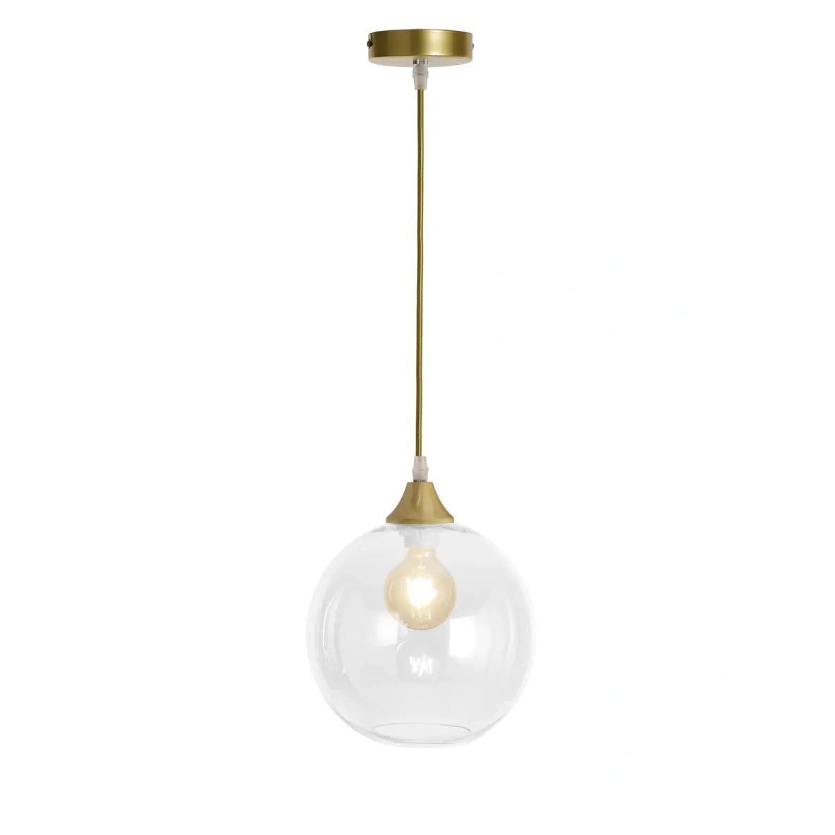 Murano 1 Light Gold Pendant With Globe shade