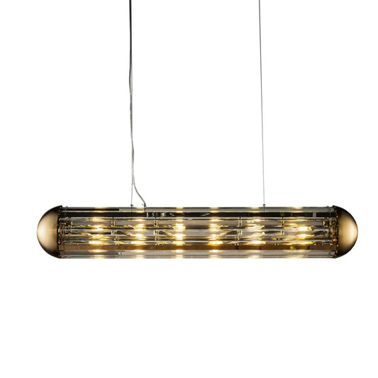 Burano Horizontal Crystal Bullet Pendant Gold/Brass Large