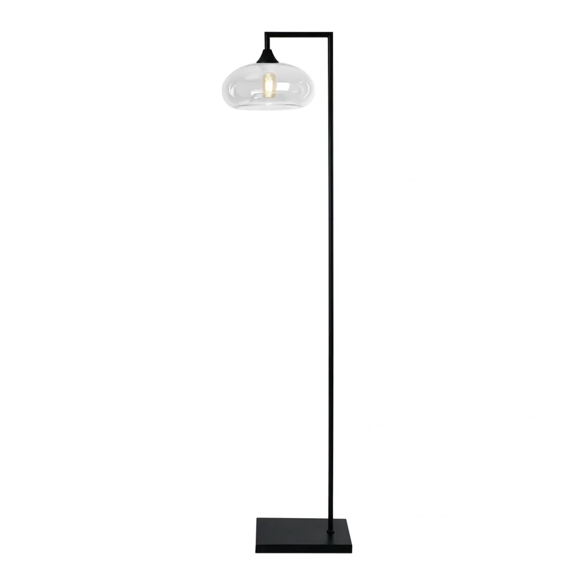 Murano Black Floor Lamp with Mushroom Glass Shade
