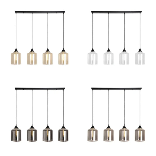 Murano 4 Light Bar Large Cylinder Glass shades