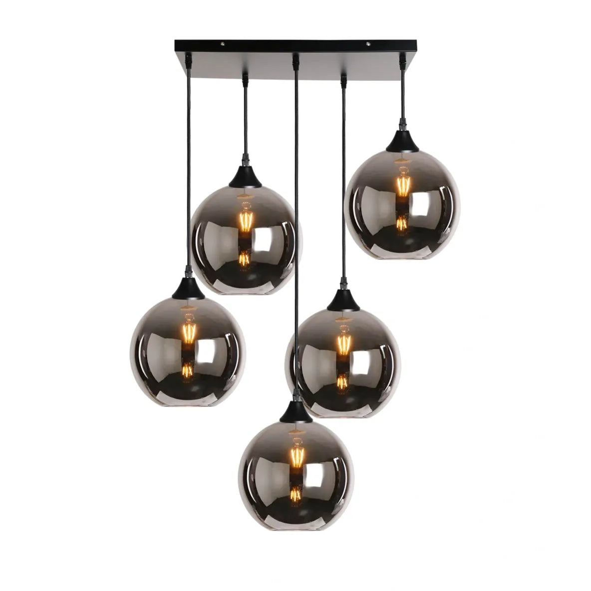 Murano 5 Light Pendant Globe Shades