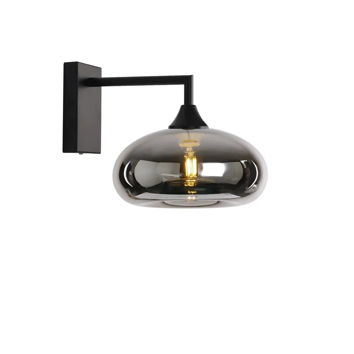 Murano Black Wall Light with Mushroom glass