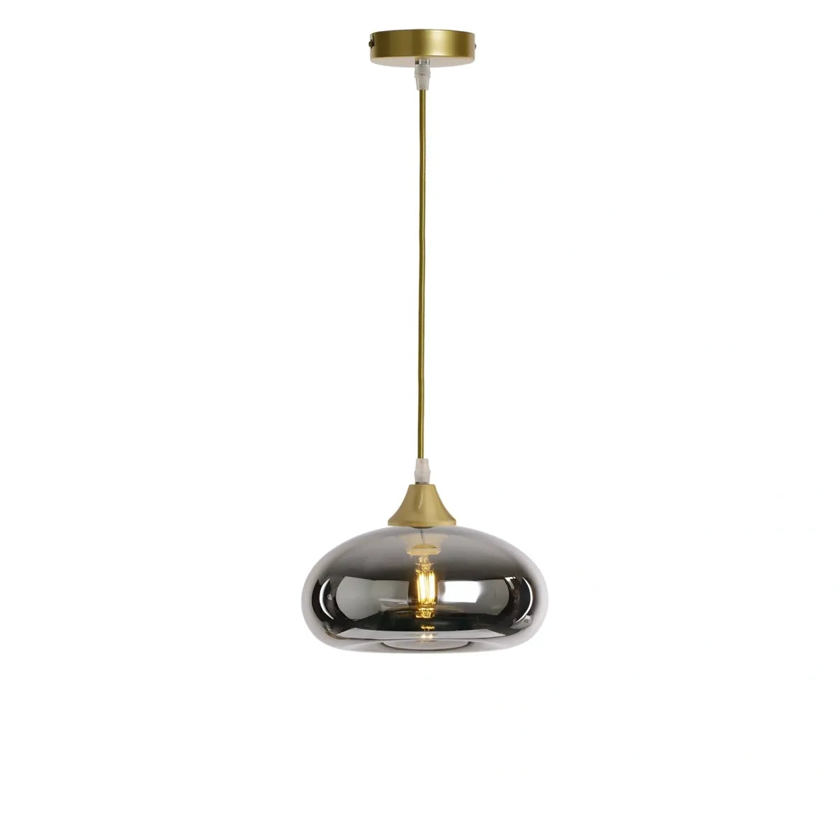 Murano 1 Light Gold Pendant Mushroom Shade