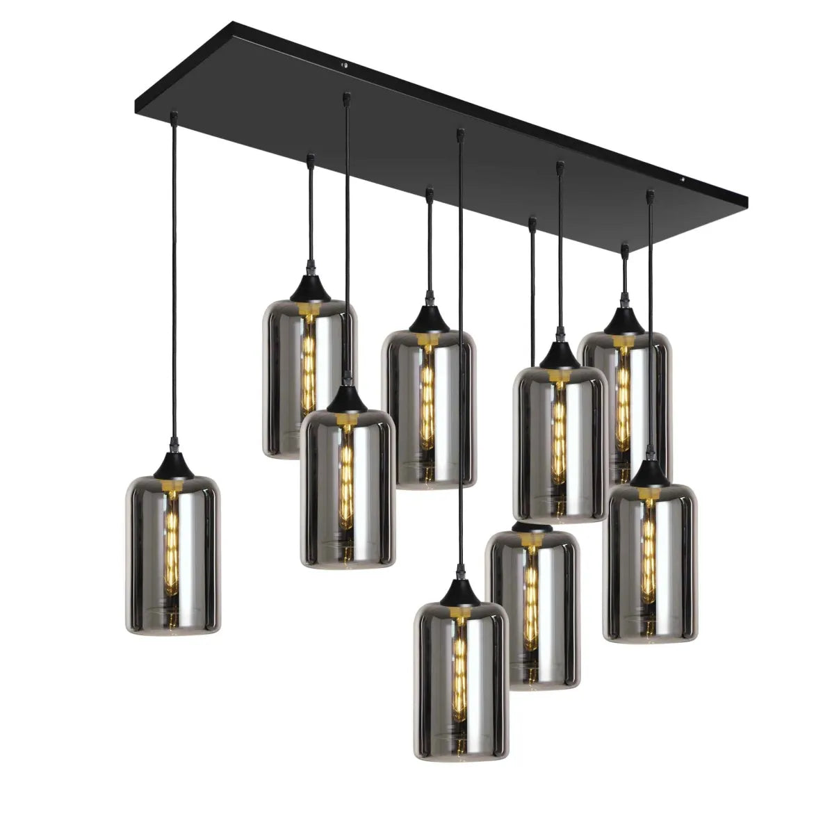 Murano 9 Light Pendant Slim Cylinder Shades