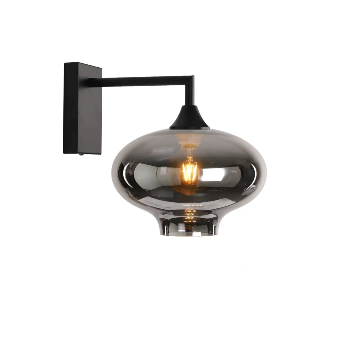 Murano Black Wall Light with Teardrop glass