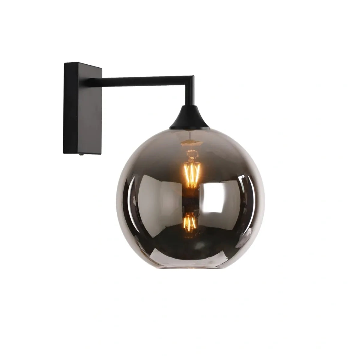 Murano Black Wall Light with Globe glass
