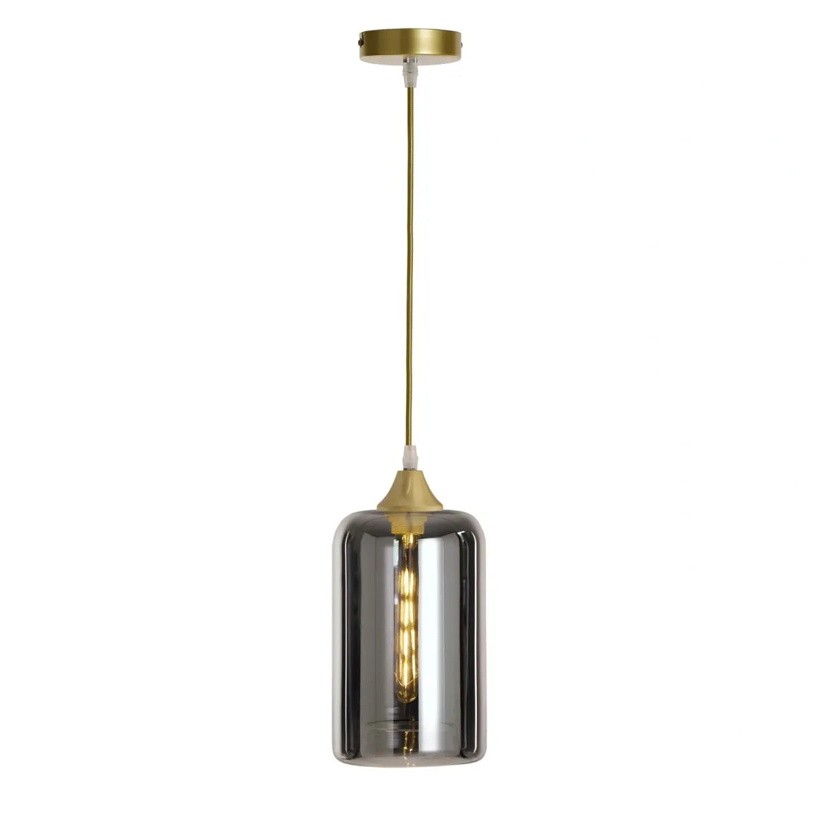 Murano 1 Light Pendant Slim Cylinder Gold