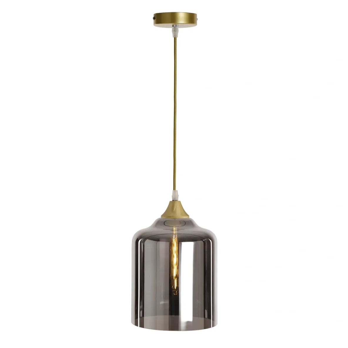 Murano 1 Light Pendant Large Cylinder Gold