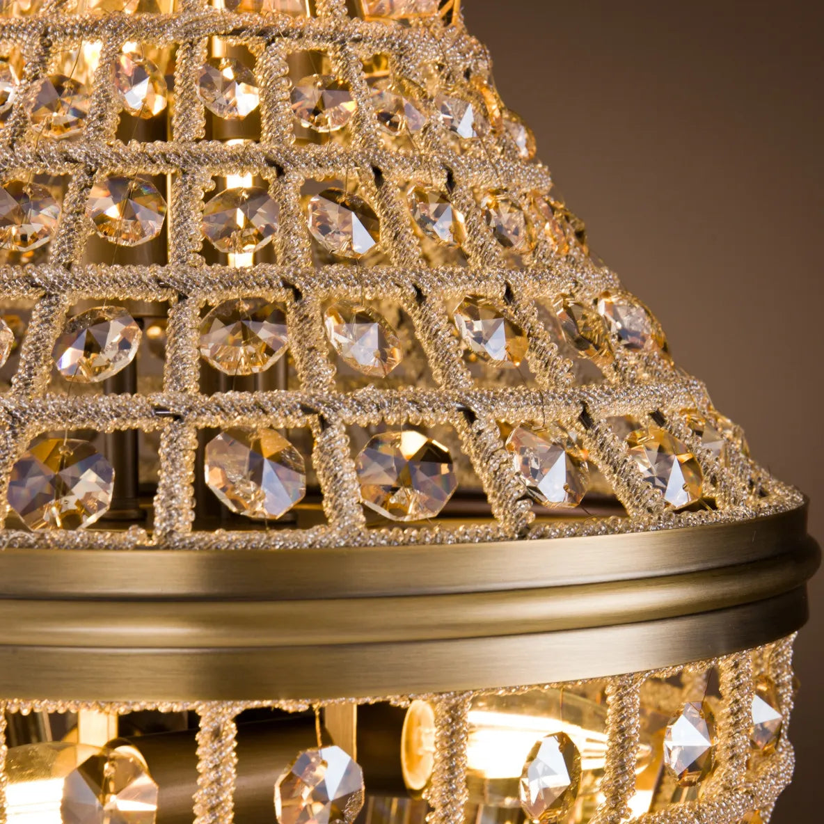 Burano Long Ornate crystal beaded pendant