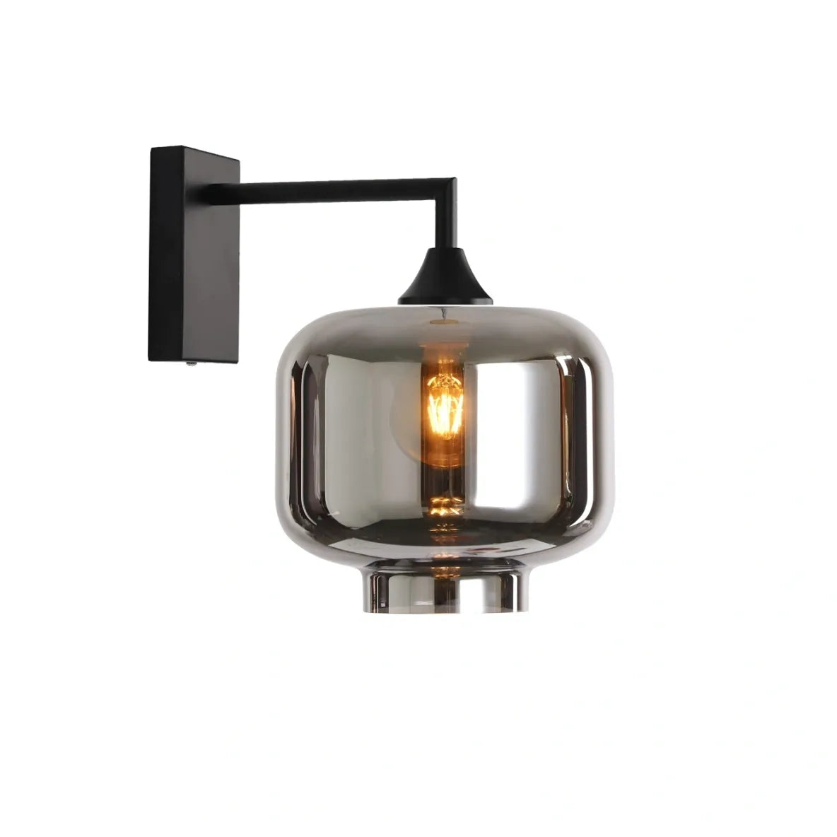 Murano Black Wall Light with Round glass