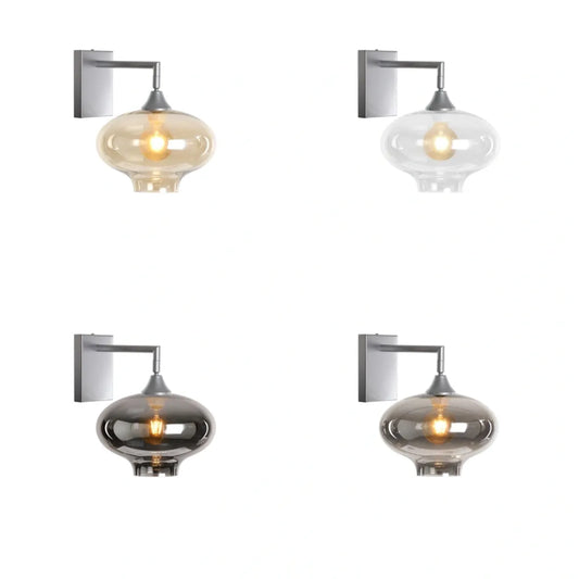 Murano Silver Wall Light with Teardrop glass Shade