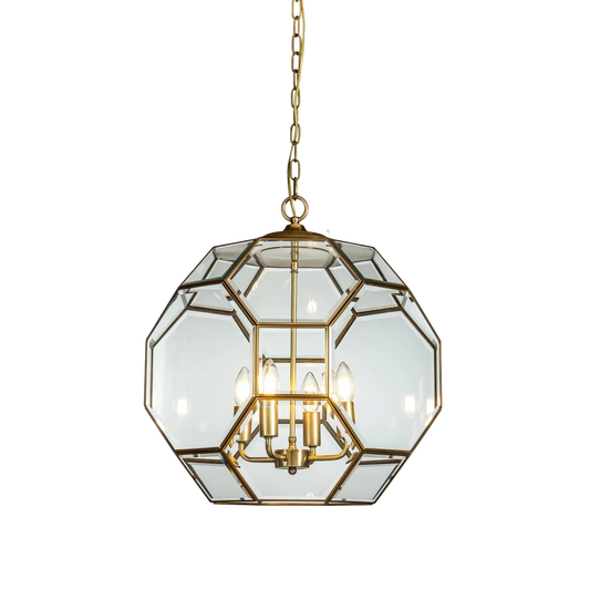 Venice Brass Hexagonal Lantern Large