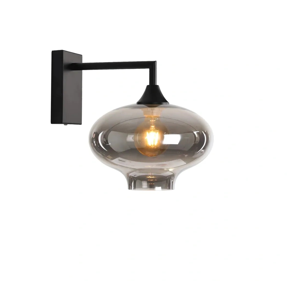 Murano Black Wall Light with Teardrop glass