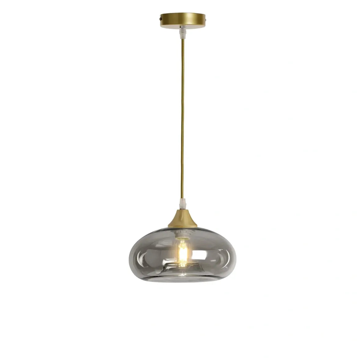 Murano 1 Light Gold Pendant Mushroom Shade