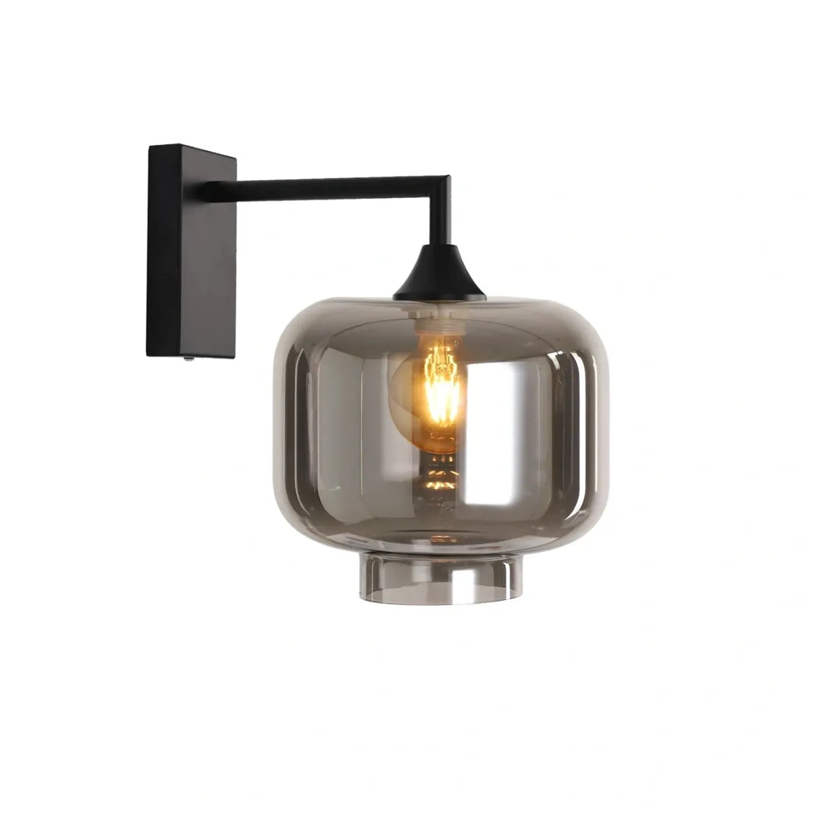 Murano Black Wall Light with Round glass