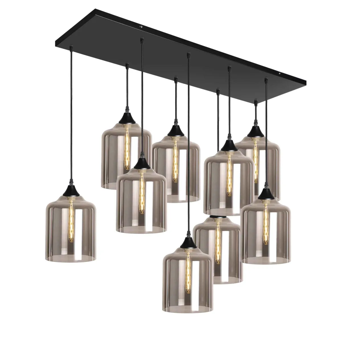 Murano 9 Light Pendant Large Cylinder Shades