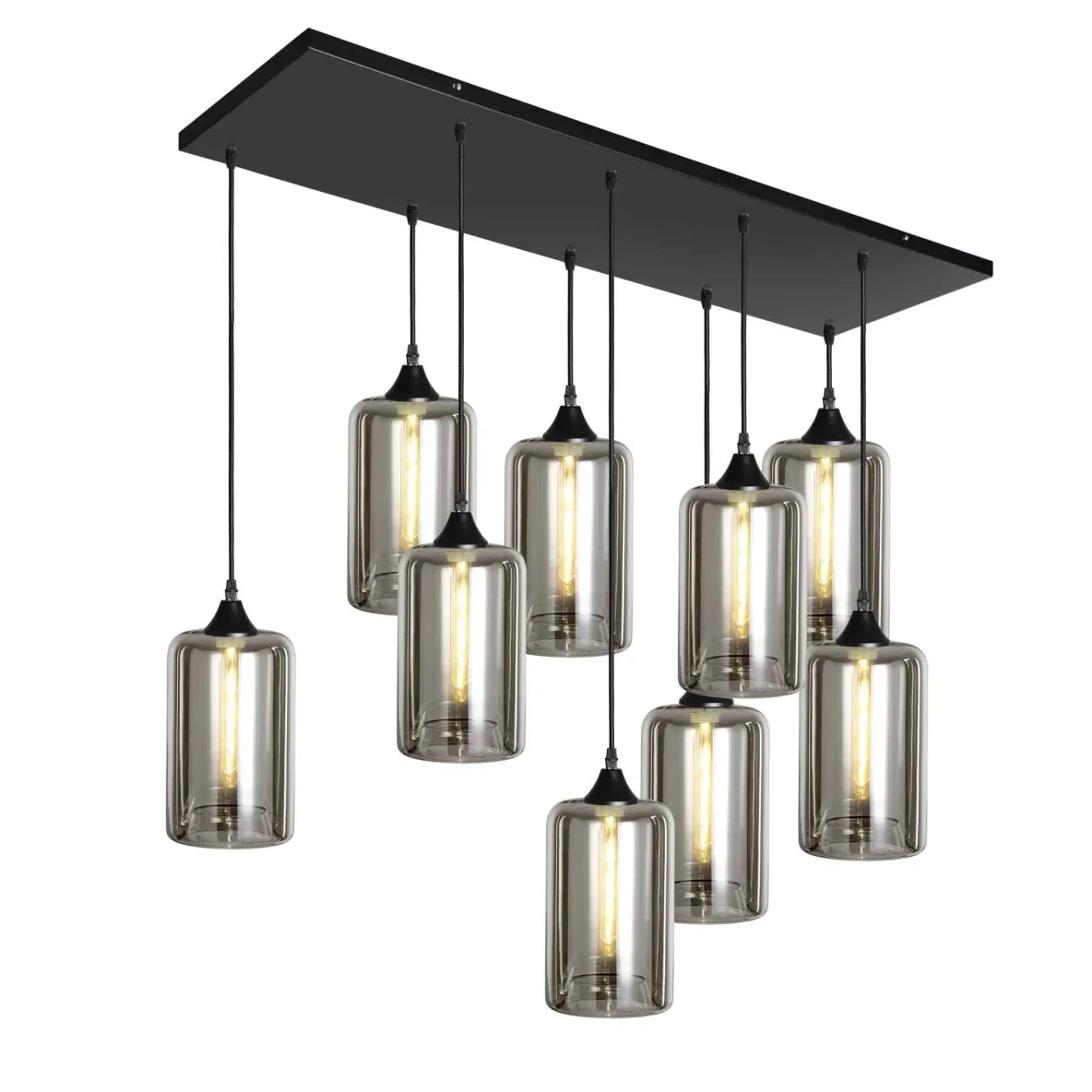 Murano 9 Light Pendant Slim Cylinder Shades