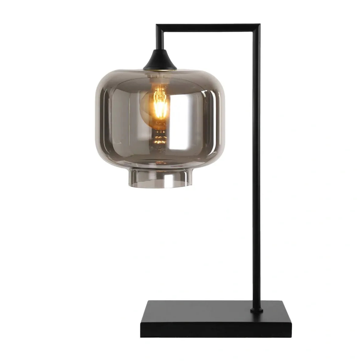 Murano Large Black Table Lamp with Round Glass Shade