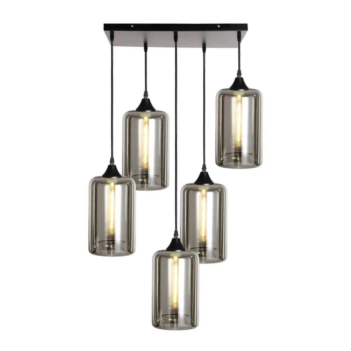 Murano 5 Light Pendant Slim Cylinder Shades
