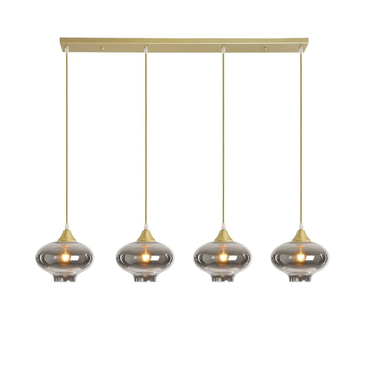 Murano 4 Light Gold Bar with Teardrop Glass shades